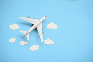 Aeroplane and clouds