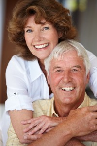 Smiling old couple