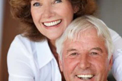 Smiling old couple